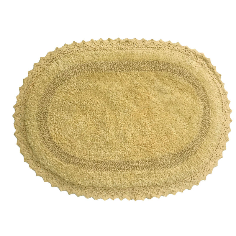 Rosalind Wheeler Oval 100 Cotton Reversible Bath Rug & Reviews